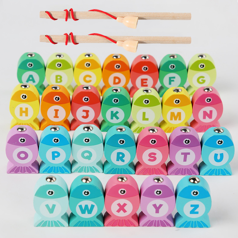 Fishing Equipment For Kids - เด็กเกมตกปลาไม้ของเล่นของขวัญ Early Education ตัวอักษรตัวเลขความรู้ความเข้าใจของเล่นเด็ก Interactive เกมของเล่นสําหรับของขวัญ