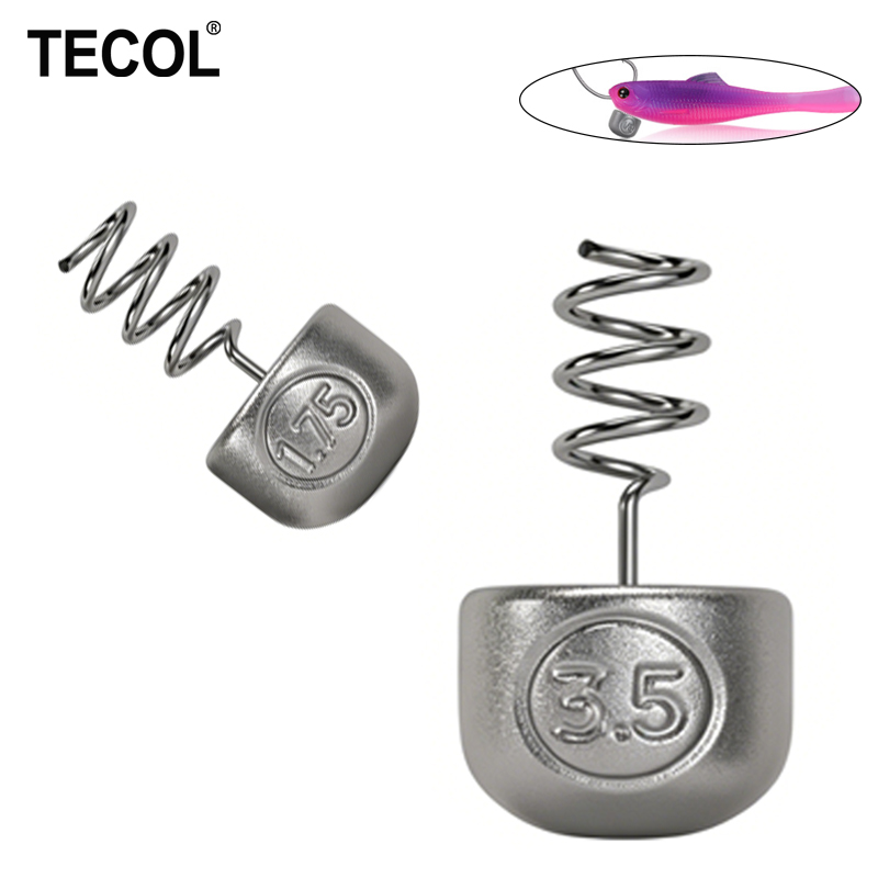 Fishing Equipment Tackle - ตะกั่วถ่วงน้ำหนักแบบสปริงเกลียว TECOL 1G 1.75G 2.7G 3.5G