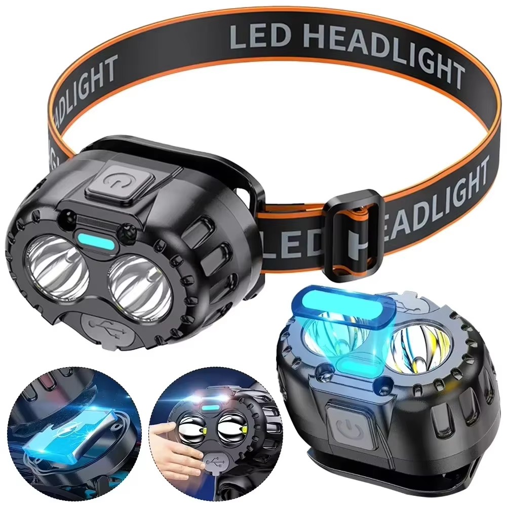 Fishing Headlamp - ไฟฉายคาดศีรษะ LED กำลังสูง กันน้ำระดับ IPX4 ไฟฉายฉุกเฉิน