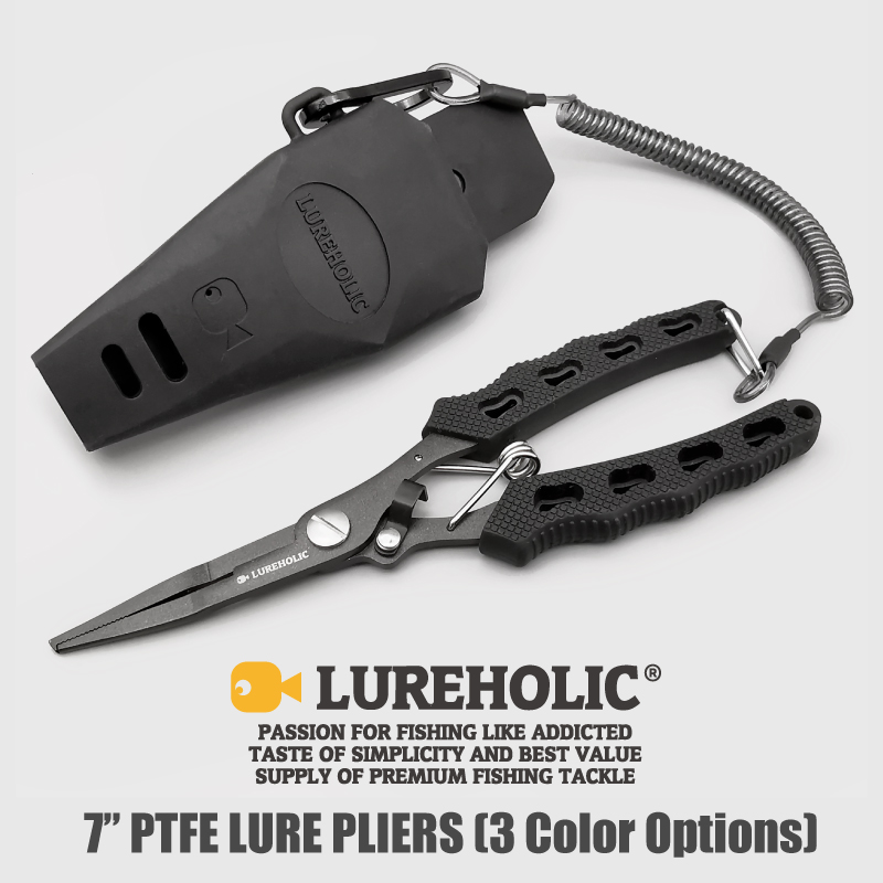 Fishing Equipment Tackle - Lureholic 7 ”คีมตกปลาเคลือบ PTFE, 18ซม./72กรัม, ถอดตะขอ,