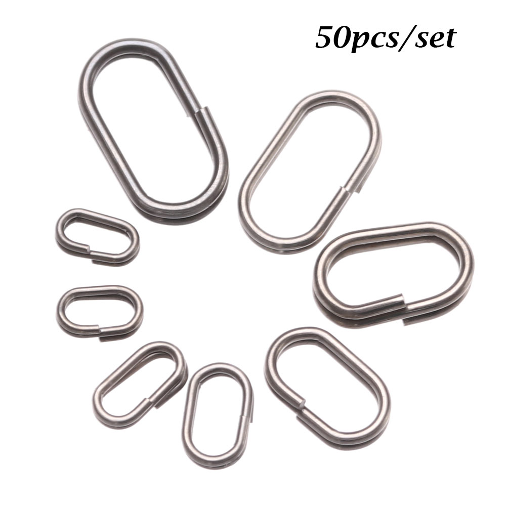 Fishing Equipment Tackle - 50ชิ้น/ล็อต8/10/13/15/17/19มม.แยกแหวน Snap หมุน Bent หัวตกปลาตกปลา Lure