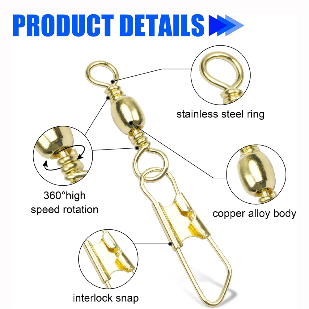 50ชิ้นเดือยตกปลาทองพร้อมตะขอตก - Fishing Equipment Tackle บทวิจารณ์และราคา