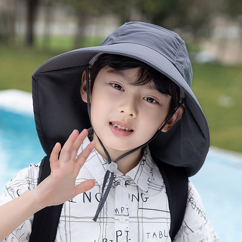 เด็กหมวกกันแดดพร้อมคอพนังป้องก - Fishing Equipment For Kids บทวิจารณ์และราคา