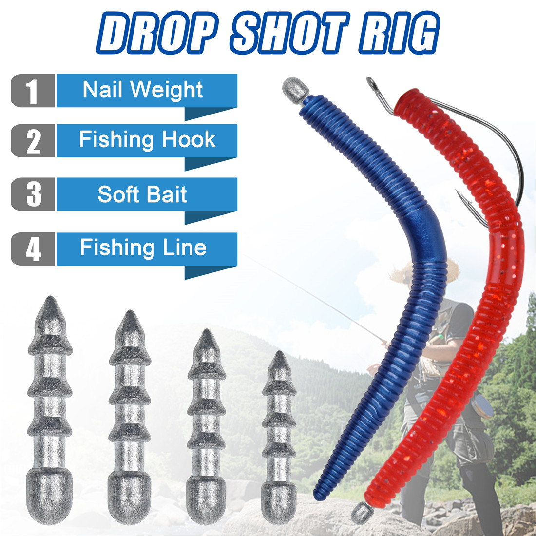 เหยื่อหนอนตกปลาแบบถ่วงน้ำหนัก6 - Fishing Equipment Tackle บทวิจารณ์และราคา