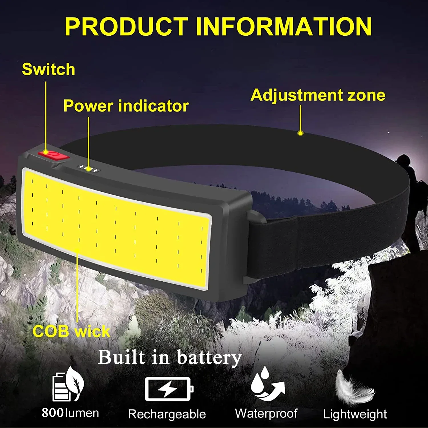 ไฟฉายคาดศีรษะ LED แบบ COB อันท - Fishing Headlamp บทวิจารณ์และราคา